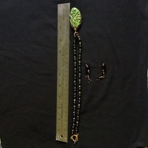 Necklace/matching pierced earrings